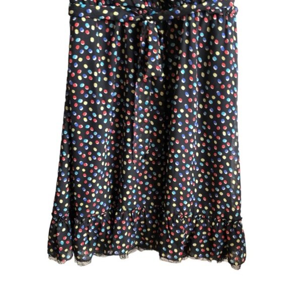 Sangria Polka Dot Dress Size 16W Lace Flutter Sleeve - Picture 4 of 16